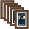 VCK 5x7 Picture Frame 5 Pack Brown