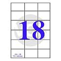 VCR A4 Size White Self Adhesive Label/Sticker for Printer (Inject/Copier/Laser) - 18 Sticker Per Sheet - 25 Sheets Pack