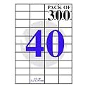 VCR A4 Size White Self Adhesive Label/Sticker for Printer (Inject/Copier/Laser) - 40 Sticker Per Sheet - 300 Sheets Pack
