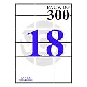 VCR A4 Size White Self Adhesive Label/Sticker for Printer (Inject/Copier/Laser) - 18 Sticker Per Sheet - 300 Sheets Pack