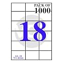 VCR A4 Size White Self Adhesive Label/Sticker for Printer (Inject/Copier/Laser) - 18 Sticker Per Sheet - 1000 Sheets Pack