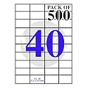 VCR A4 Size White Self Adhesive Label/Sticker for Printer (Inject/Copier/Laser) - 40 Sticker Per Sheet - 500 Sheets Pack