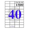 VCR A4 Size White Self Adhesive Label/Sticker for Printer (Inject/Copier/Laser) - 40 Sticker Per Sheet - 1500 Sheets Pack