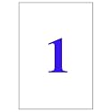 VCR A4 Size White Self Adhesive Label/Sticker for Printer (Inject/Copier/Laser) - 1 Sticker Per Sheet - 100 Sheets Pack