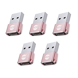 usb type c female to usb male a adapter 5 units pack black mini usb c type adapter charger charging cable adapter for all mobile devices laptops macbooks and ipad