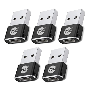 usb type c female to usb male a adapter 5 units pack black mini usb c type adapter charger charging cable adapter for all mobile devices laptops macbooks and ipad
