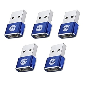 usb type c female to usb male a adapter 5 units pack black mini usb c type adapter charger charging cable adapter for all mobile devices laptops macbooks and ipad