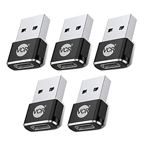 usb type c female to usb male a adapter 5 units pack black mini usb c type adapter charger charging cable adapter for all mobile devices laptops macbooks and ipad