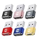 USB Type C Female to USB Male A Adapter, 5 Units Pack, Black Mini USB C Type Adapter Charger, Charging Cable Adapter for All Mobile Devices, Laptops, MacBooks and iPad
