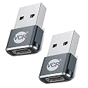 USB Type C Female to USB Male A Adapter, 5 Units Pack, Black Mini USB C Type Adapter Charger, Charging Cable Adapter for All Mobile Devices, Laptops, MacBooks and iPad