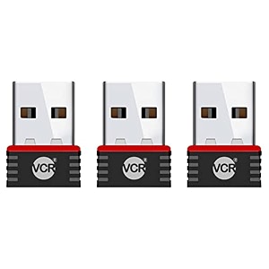 vcr wifi receiver adapter for pc 3 units of 950 mbps wireless network adapter wifi receiver for desktoplaptop small size wifi dongle for windowsmac oslinux kernel  wpawpa2 encryption black