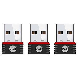 vcr wifi receiver adapter for pc 3 units of 950 mbps wireless network adapter wifi receiver for desktoplaptop small size wifi dongle for windowsmac oslinux kernel  wpawpa2 encryption black