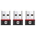 VCR WiFi Receiver Adapter for PC 3 Units of 950 Mbps Wireless Network Adapter WiFi Receiver for Desktop/Laptop, Small Size WiFi Dongle for Windows/Mac OS/Linux Kernel | WPA/WPA2 Encryption Black