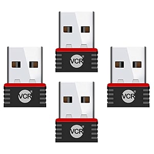 vcr wifi receiver adapter for pc 4 units of 950 mbps wireless network adapter wifi receiver for desktoplaptop small size wifi dongle for windowsmac oslinux kernel  wpawpa2 encryption black