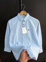 vdlooks Men Striped Casual Light Blue Shirt