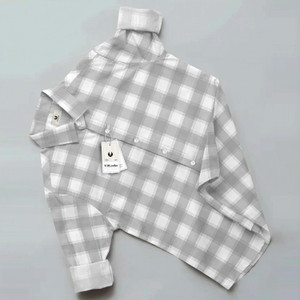 vdlooks Men Checkered Casual Grey White Shirt