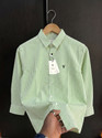 vdlooks Men Striped Casual Green White Shirt