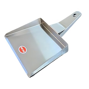 vdm sign stainless steel dustpan durable and long lasting regular size cleaning dustpan easy grip ideal for home cleaning tasks pack of 1 silver color