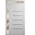 VDOMDOORS Front Exterior Door Prehung 36 x 80 inches | Manux 8415 White Silk | Entry Door with Frame | Metal Sidelite Transom | 1 Sidelites 12" Transom 14" | Right Hand | Front Entry