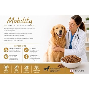 ve-t p r 0 mobility dry adult dog food for joint support improve mobility amp joint health promotes healthy immune system chicken flavor - 3kg ve-t pro mobility 3kg