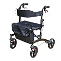 Veayva FoldPro Rollator Walker with Seat, Brakes & Storage – Lightweight & Foldable for Seniors (AirGlide - Black)