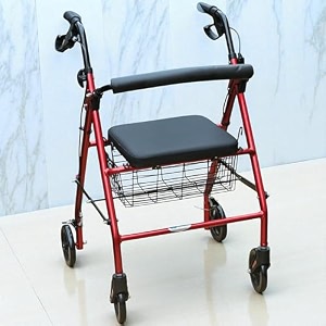 veayva rollator walker for seniors  foldable aluminum walker with seat 834 wheels comfort handles amp thick backrest  medical mobility aid blueairglide  smooth-rolling wheels