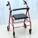 Veayva Rollator Walker for Seniors – Foldable Aluminum Walker with Seat, 8" Wheels, Comfort Handles & Thick Backrest – Medical Mobility Aid (Blue)(AirGlide – Smooth-rolling wheels)
