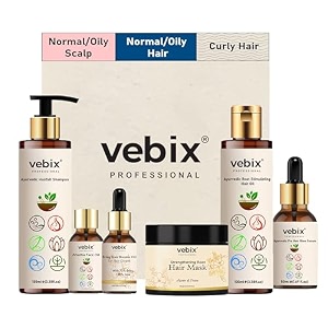 vebixprofessional customized regimen -full kit- lotus antihairfall shampoo amp neem oil  hair glow serum  onion hair mask  hair booster serum amp kumkuma face brightening oil -1082 floz normal hair