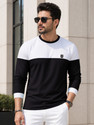 VeBNoR Colorblock Men Round Neck Black T-Shirt