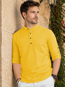 VeBNoR Men Self Design Straight Kurta