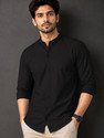 VeBNoR Men Solid Casual Black Shirt