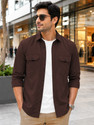 VeBNoR Men Solid Casual Brown Shirt