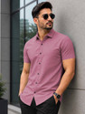 VeBNoR Men Solid Casual Pink Shirt