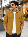VeBNoR Men Solid Casual Yellow Shirt