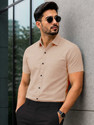 VeBNoR Men Solid Formal Beige Shirt