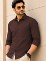 VeBNoR Men Solid Formal Brown Shirt
