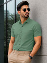 VeBNoR Men Solid Formal Light Green Shirt