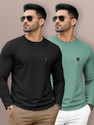 VeBNoR Self Design Men Round Neck Black