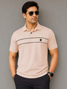 VeBNoR Solid Men Polo Neck Beige T-Shirt