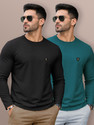 VeBNoR Solid Men Round Neck Black Dark