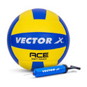VECTOR X 18 Panel Ace Soft Touch PU Pasted+ Butyl Bladder Indoor Outdoor Beach parks Play Volleyball - Size: 4