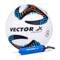 VECTOR X Attacker 2.0+Pump 32 Panel Rubber Moulded+Butyl Bladder Soccer 12+ age Training Football - Size: 5
