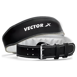 vector x champion premium leather weightlifting belt for men amp womenback lumbar supportunisexadjustable bucklepower gym fitness training workouts 434 large