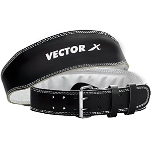 vector x champion premium leather weightlifting belt for men amp womenback lumbar supportunisexadjustable bucklepower gym fitness training workouts 434 xl