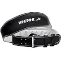 Vector X Champion Premium Leather Weightlifting Belt for Men &amp; Women|Back Lumbar Support|Unisex|Adjustable Buckle|Power Gym Fitness Training Workouts (4") (XL)
