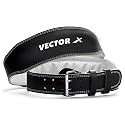 Vector X Champion Premium Leather Weightlifting Belt for Men &amp; Women|Back Lumbar Support|Unisex|Adjustable Buckle|Power Gym Fitness Training Workouts (4") (Medium)
