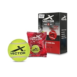 vector x high bounce heavy weight tennis ball for cricket practice street match ball training exercise ball for outdoor amp indoor beginners amp pet dog play ball pack of 6 yellow