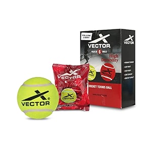 vector x high bounce light weight tennis ball for cricket practice street match ball training exercise ball for outdoor amp indoor beginners amp pet dog play ball pack of 6 yellow