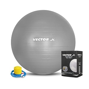 vector x gym ball for exercise anti burst exercise ball with foot pump for workout yoga ball for women and men swiss ball for balance stability training birthing ball for pregnancy fitness