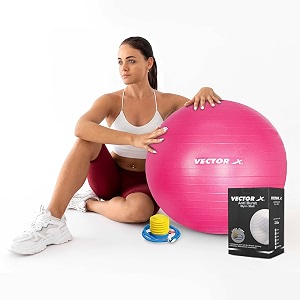 vector x 85cm anti burst exercise ball with non-slip gym ball for men amp women pvc 1 count adult exercise amp fitness indoor amp outdoor yoga pilates pregnancy